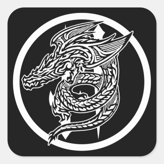 Wing Dragon Square Stickers (Voorkant)