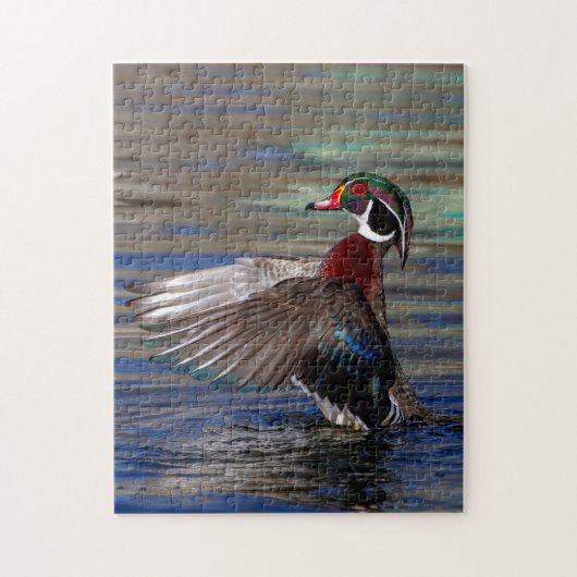 Wing Flapping Wood Duck Legpuzzel (Verticaal)