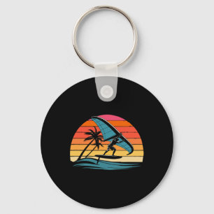Wing Foiling Retro Sunset Design Surf Foil Ocean R Sleutelhanger