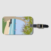 Wing Folie Surfers Pandanus Tree op het strand Bagagelabel (Voorkant (horizontaal))