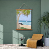 Wing Folie Surfers Pandanus Tree op het strand Hangend Wandkleed