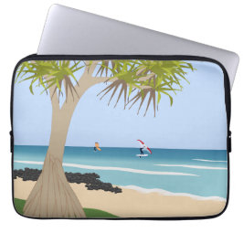 Wing Folie Surfers Pandanus Tree op het strand Laptop Sleeve