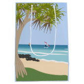 Wing Folie Surfers Pandanus Tree op het strand Medium Cadeauzakje (Achterkant)