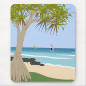 Wing Folie Surfers Pandanus Tree op het strand Muismat (Voorkant)
