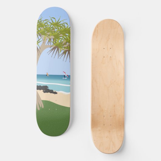 Wing Folie Surfers Pandanus Tree op het strand Skateboard (Voorkant)