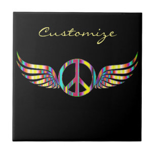 Wing Hippie Peace Symbol Thunder_Cove Tegeltje