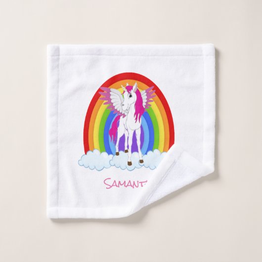 Wing Licorne Party Arc-en-ciel   (Gant de toilette)