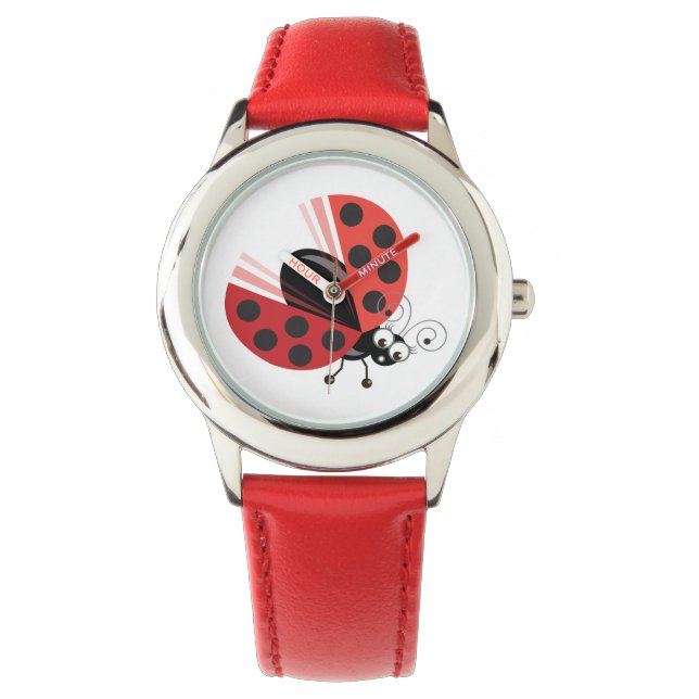Wing-Nutz™_Ladybug (Dotty)_ zoet en leuk Horloge (Voorkant)