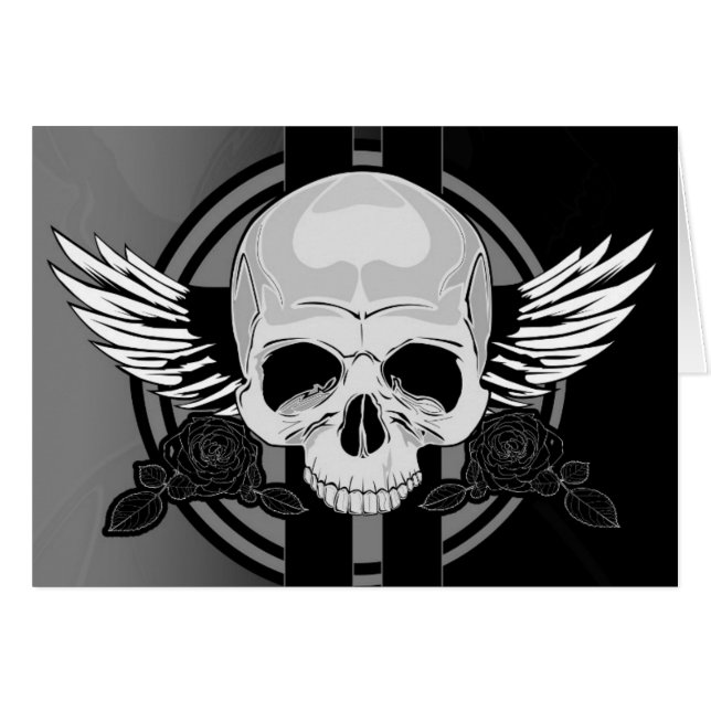 Wing Skull - BLACK & WHITE (Voorkant Horizontaal)