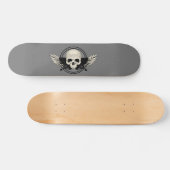 Wing Skull - BLACK & WHITE Skateboard (Horizontaal)