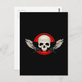 Wing Skull - RED Briefkaart (Voorkant / Achterkant)