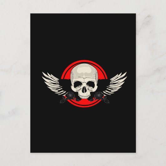 Wing Skull - RED Briefkaart (Voorkant)