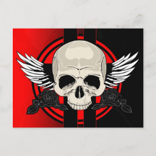Wing Skull - RED Briefkaart