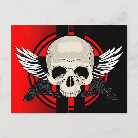 Wing Skull - RED Briefkaart (Voorkant)