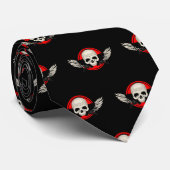 Wing Skull - Rood Stropdas (Opgerold)