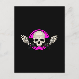 Wing Skull - Roze Briefkaart
