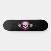 Wing Skull - Roze Skateboard (Horizontaal)