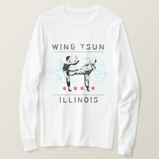 Wing Tsun Illinois - Horizontal Line White T-shirt (Design voorkant)