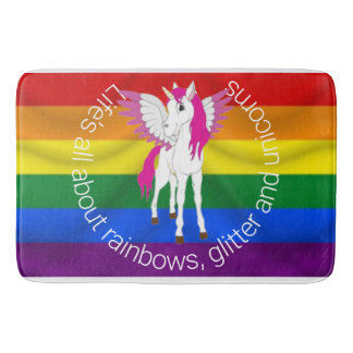 Wing Unicorn Party Rainbow Showgordijn Badmat