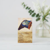 WING VAN EEN ROLLER OP ANTIEK PARCHMENTMonogram Visitekaartje (Staand voorkant)