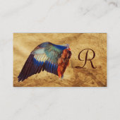 WING VAN EEN ROLLER OP ANTIEK PARCHMENTMonogram Visitekaartje (Achterkant)