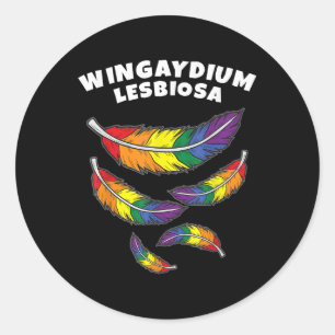 Wingaydium Lesbiosa _ LGBTQ ondersteuning voor hom Ronde Sticker