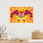 Wingd Flaming Heart Poster (Keuken)