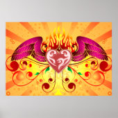 Wingd Flaming Heart Poster (Voorkant)