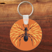 Winged Ant Insect Lover Fiery Oranje Sleutelhanger (Voorkant)