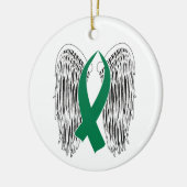 Winged Awareness Ribbon (Green) Keramisch Ornament (Links)