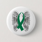 Winged Awareness Ribbon (Green) Ronde Button 5,7 Cm (Voorkant)