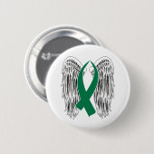 Winged Awareness Ribbon (Green) Ronde Button 5,7 Cm (Voorkant /achterkant)