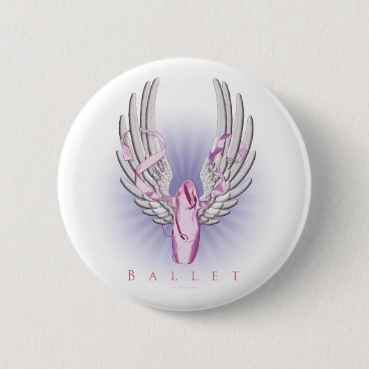 Winged ballet (Dance) Ronde Button 5,7 Cm (Voorkant)