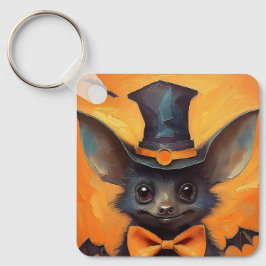 Winged Bat in Tall Witch Hat Sleutelhanger