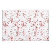  Winged Cherub Angels Flowers Red Toile Kussensloop (Voorkant-Rechts)