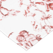  Winged Cherub Angels Flowers Red Toile Tafelkleed (Gekanteld)