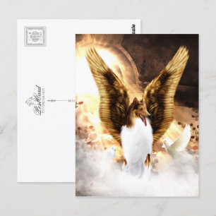 Winged Collie Angel in Dog's Heaven Briefkaart