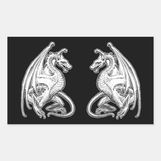 Winged Dragon Rechthoekige Sticker (Voorkant)