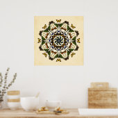 Winged Earth Butterfly Kaleidoscope Art Poster (Keuken)