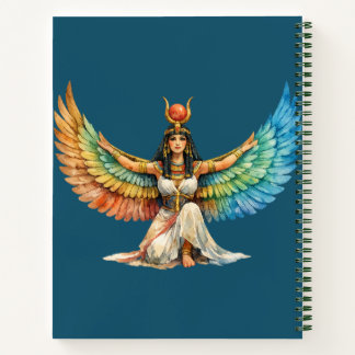 Winged Egyptian Goddess Mythology Inspired Design Notitieboek