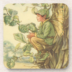 Winged Elm Fairy Zitten in een boom Onderzetter