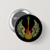 Winged gitaar ronde button 5,7 cm (Voorkant /achterkant)