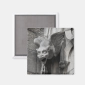 Winged Gothic Gargoyle Black & White Square Magnet Magneet (Voorkant / Achterkant)