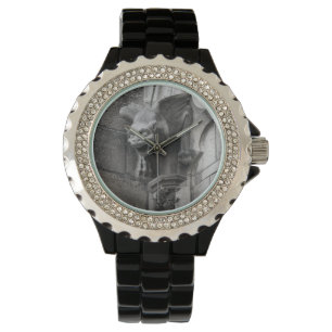 Winged Gothic Gargoyle Dames Black Wristwatch Horloge