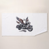Winged Harley-Davidson Motorcycle Watercolor Illus Badhanddoek (Badhanddoek)