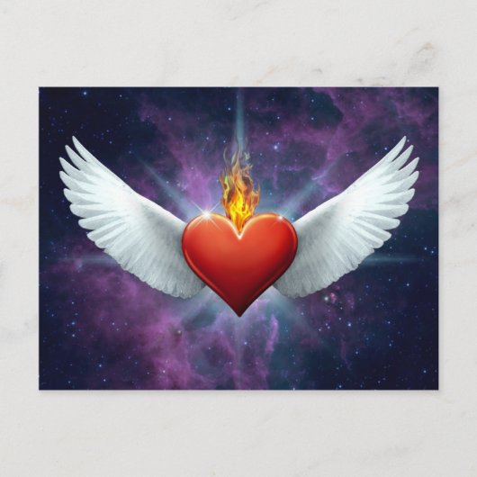 Winged hart briefkaart (Voorkant)