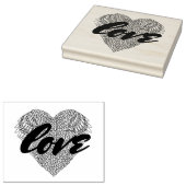 Winged hartenwieg rubberstempel (Gestempeld)