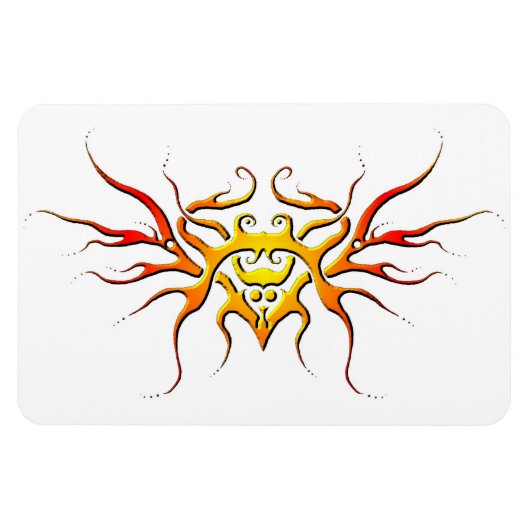 Winged harttribaal ontwerp - rood magneet (Horizontaal)