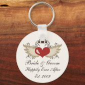 Winged Heart Sleutelhanger voor aangepaste weddens (Voorkant)