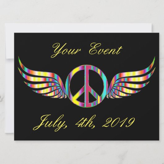 Winged Hippie Peace Symbol Thunder_Cove (Voorkant)